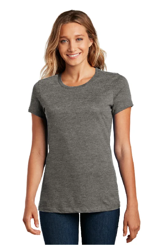 District Womens Perfect Weight Short Sleeve Crewneck T-Shirt - Heather Charcoal Grey