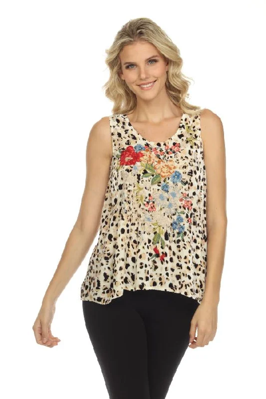 Johnny Was JWLA Josephine Velvet Swing Tank Top Boho Chic J12422