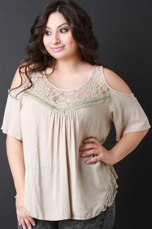 Crochet Lace Cold Shoulders Top