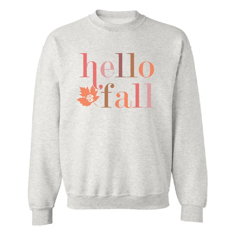 Monogrammed 'Hello Fall' Crewneck Sweatshirt