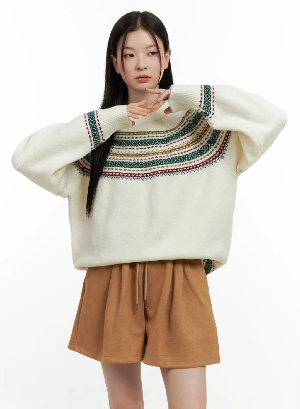 Oversized Nordic Knit Sweater ON408