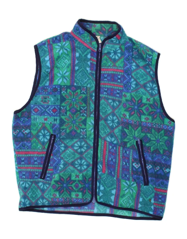 COLMAR Womens Fleece Gilet UK 20 2XL Blue Floral