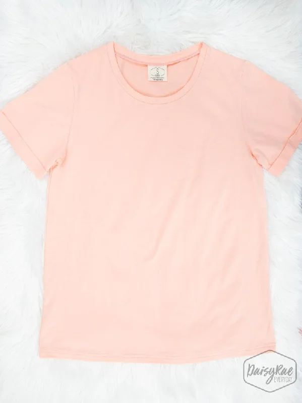 Peach Sherbert-Peach Cuff Tee