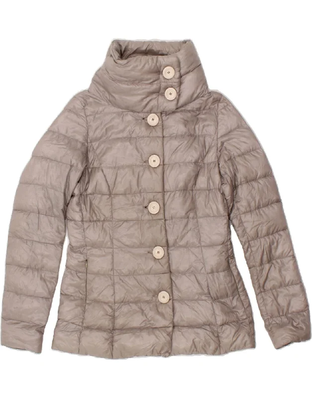 HERNO Womens Padded Jacket UK 1O Small Grey