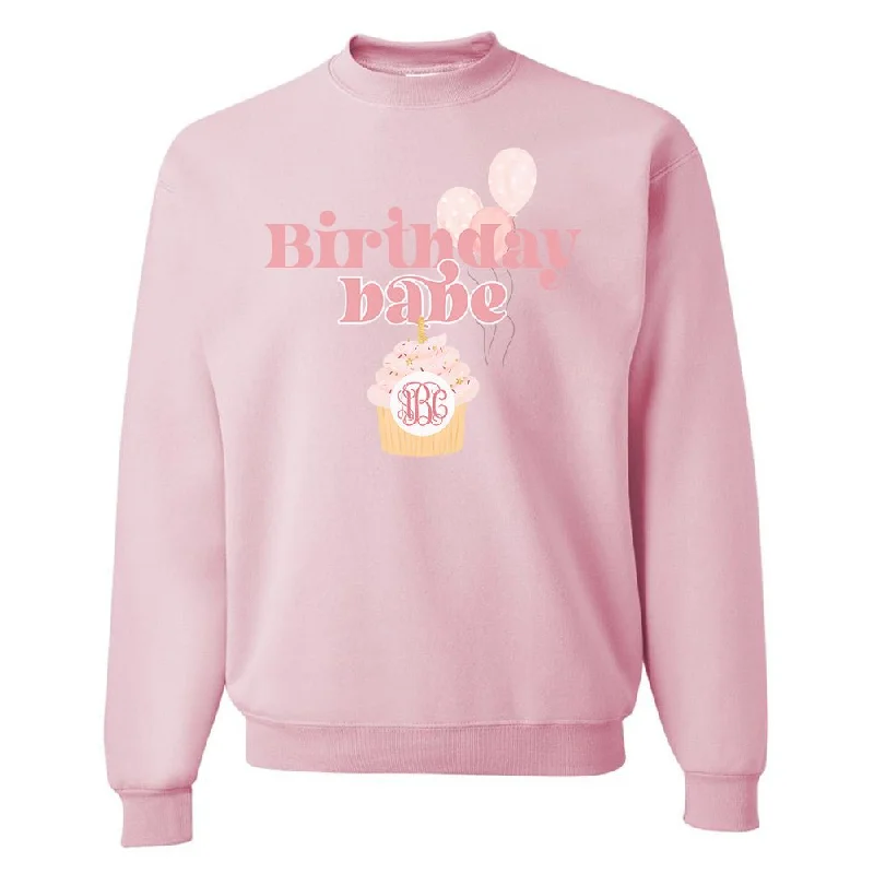 Monogrammed 'Birthday Babe' Crewneck Sweatshirt