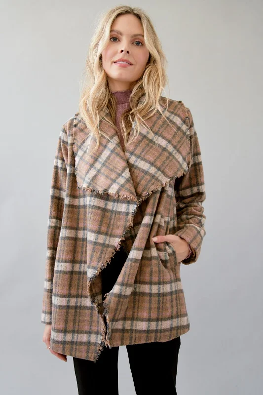 Big Lapel Plaid Jacket